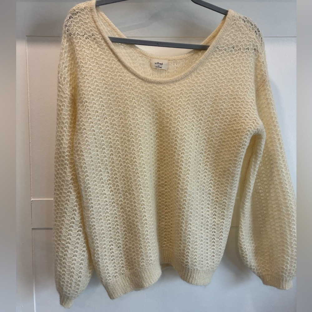Wilfred white balloon sleeve sweater size XS